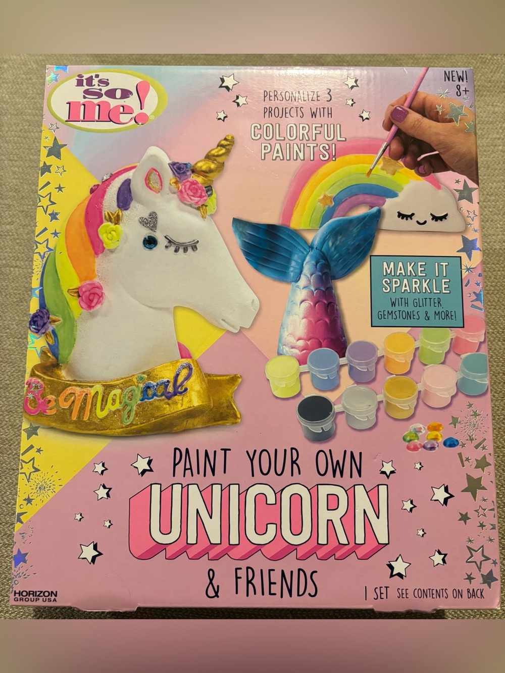 Paint Your Own Unicorn & Friends - Ceramic Unicorn, Mermaid, and Rainbow